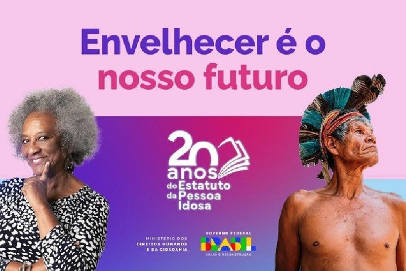 Banner de Campanha sobre os 20 anos do Estatuto da Pessoa Idosa | Divulgação (MDHC)