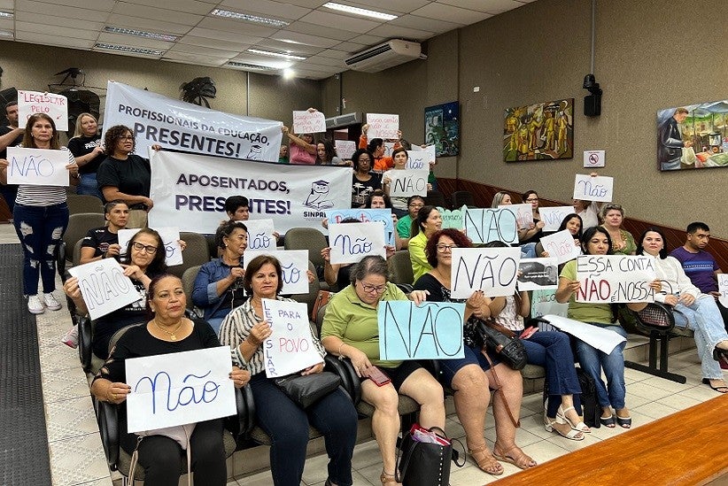 Servidores compareceram à Câmara de Vereadores para tentar impedir a aprovação do Projeto da Reforma da Previdência. (Foto Assessoria)