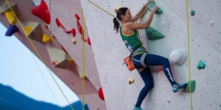 Innsbruck (AUT), 13 June 2023: DIAS Marina Of Brasil competes in the women's Lead final during the 2023 IFSC Paraclimbing World Cup in Innsbruck (AUT).