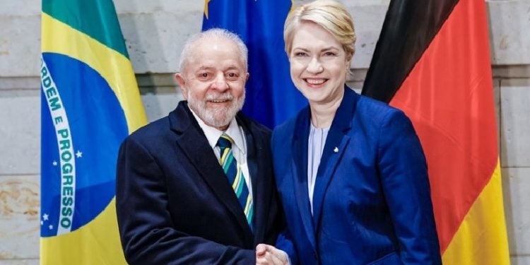 Lula com a presidenta do Conselho Federal da Alemanha, Manuela Schwesig: oportunidades empresariais para os dois países. Foto: Ricardo Stuckert