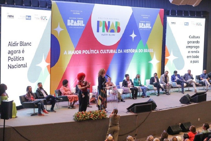 A cerimônia de lançamento da Política Nacional Aldir Blanc de Fomento à Cultura foi realizada no Museu Nacional da República, em Brasília - Foto: Tony Oliveira/Agência Brasília