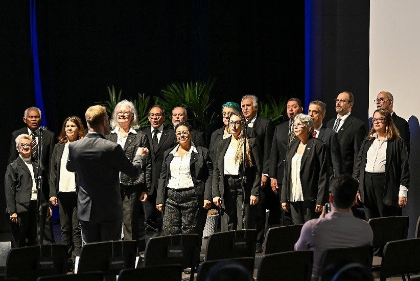 Coral de Itaipu se apresentou na Damsweek. Foto: Rafa Kondlatsch/Itaipu Binacional