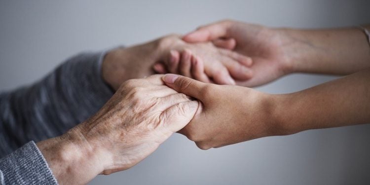 Closeup of a support hands