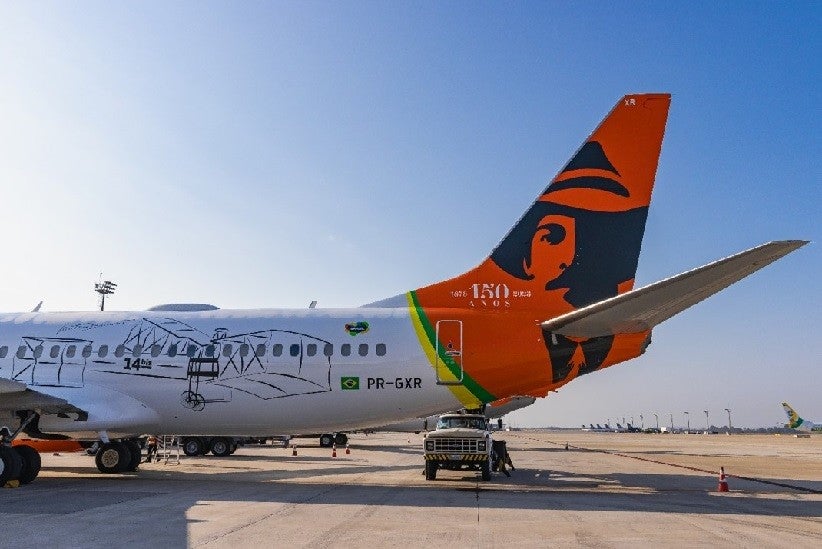 Detalhes da pintura comemorativa aos 150 anos de Santos Dumont

(Divulgação GOL/ @alisson.aviation)