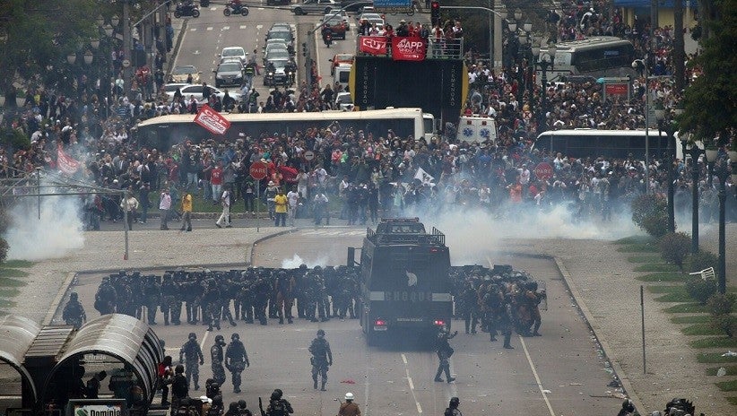 Ação policial deixou mais de 200 feridos em Curitiba. Ninguém foi responsabilizado – Foto: Orlando Kissner/ Fotos Públicas