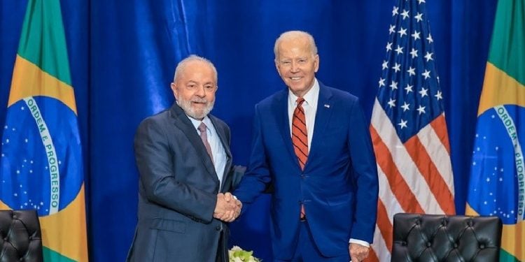 Presidentes Lula e Joe Biden durante reunião bilateral nesta quarta, 20/9, em Nova York. Foto: Ricardo Stuckert / PR