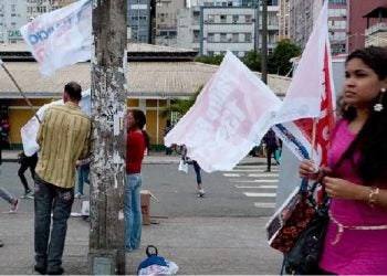 Campanha municipal em Florianópolis antes da proibição de financiamento privado: em 2020 teto de gastos tende a diminuir propaganda ostensiva nas ruas - Foto: Paula Cinquetti/COFOJ