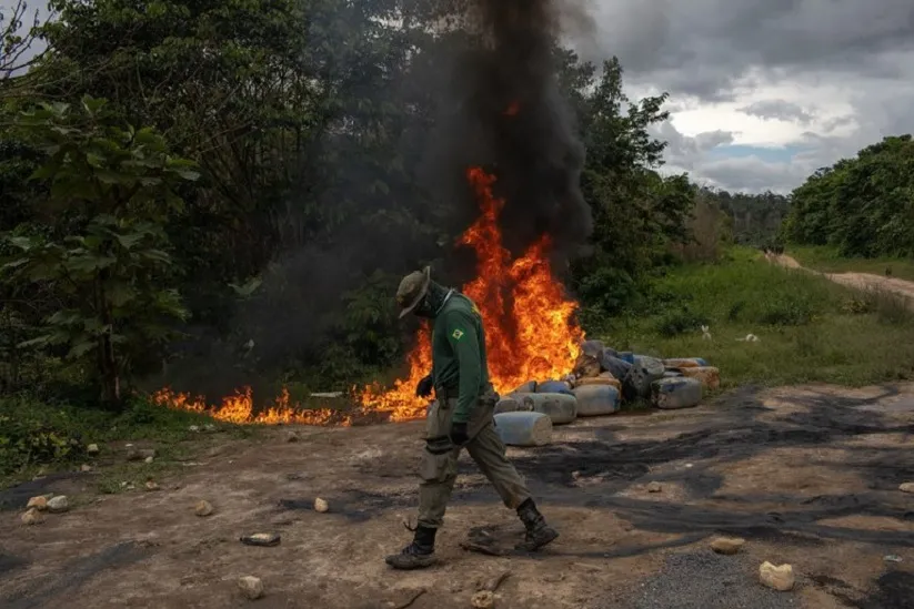 O número de alerta de garimpo na Terra Indígena Yanomami teve queda de 73% no período de janeiro, fevereiro, março e abril de 2024, comparado ao mesmo período em 2023 - Foto: Casa Civil BR