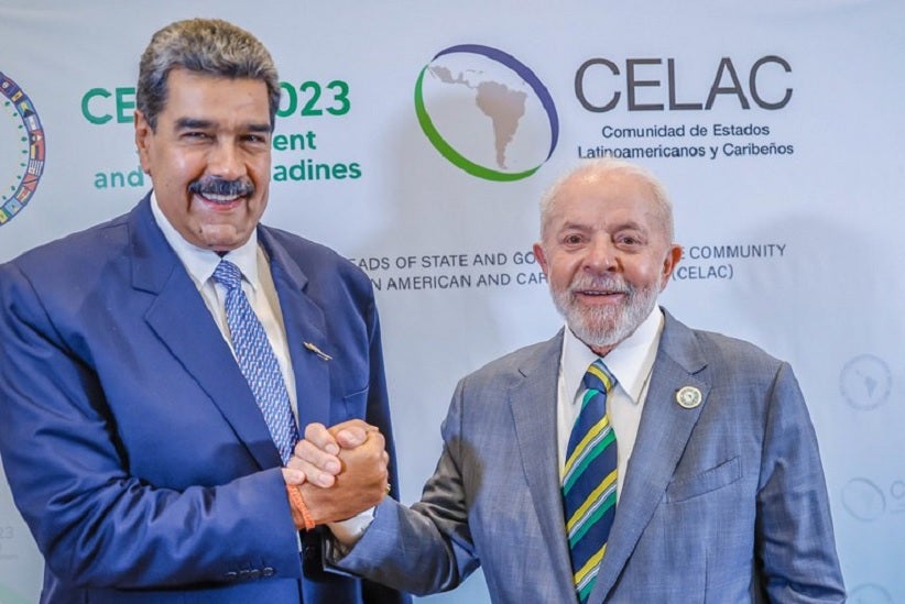 O presidente da Venezuela, Nicolás Maduro, e o presidente Lula durante bilateral em São Vicente e Granadina. Foto: Ricardo Stuckert / PR
