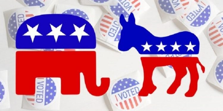 O elefante do partido Republicano e o burro do partido Democrata