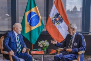 Lula e o presidente da Áustria, Alexander Van der Bellen, durante reunião bilateral em Nova York. Foto: Ricardo Stuckert / PR
