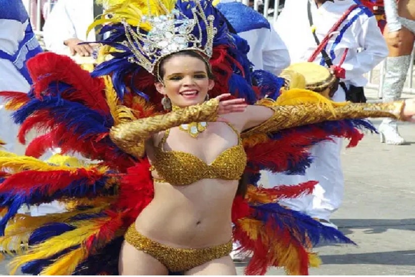 Azul, vermelho e amarelo são as cores oficiais do Carnaval de Barranquilla.