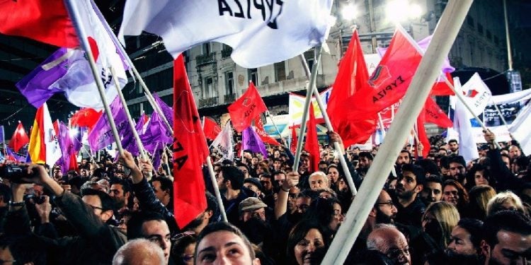 O partido que desafiou os bancos europeus e tomou o poder na Grécia. Foto: Reprodução