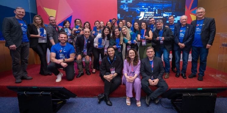 Vencedores da 10ª edição do PSJ, realizada durante a Feira do Empreendedor. Foto: Inove.