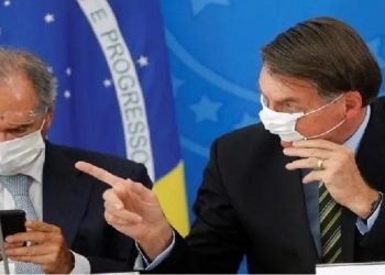 Presidente Jair Bolsonaro e ministro da Economia, Paulo Guedes, em Brasília
