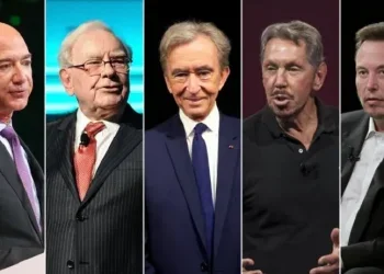 Foto: Divulgação: Jeff Bezos, Warren Buffett, Bernard Arnault, Larry Ellison e Elon Musk ficaram mais ricos nos últimos anos