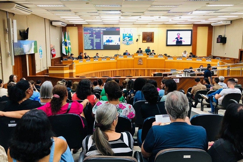 Servidores estão na Câmara de Vereadores, neste momento, para acompanhar a votação das emendas da reforma da previdência municipal. (Foto Assessoria)