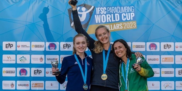 Marina Dias conquista o bronze na última etapa da Copa do Mundo de Paraescalada - Foto: Jan Virt/IFSC