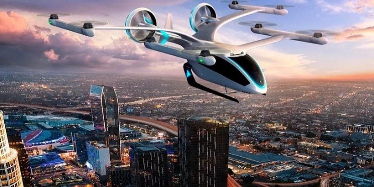 Conceito do eVTOL da Embraer que poderá tornar realidade uma nova era de mobilidade. — Foto: Divulgação