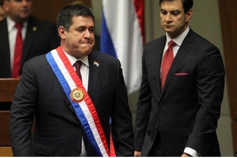 El expresidente de Paraguay Horacio Cartes durante el traspaso de poderes a su sucesor en Asunción el 15 de agosto de 2018.