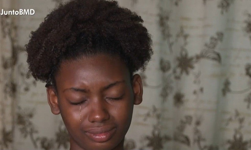 Menina fez relato a reportagem da TV Globo. Foto: Reprodução