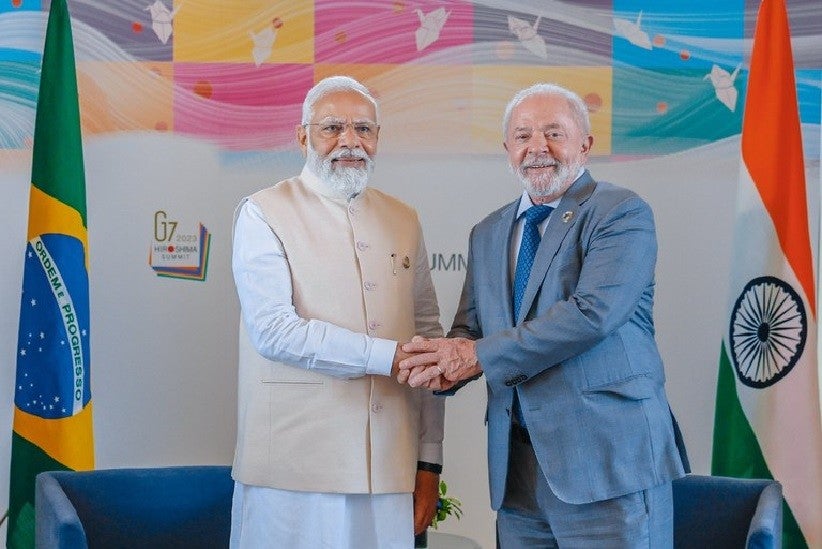 Presidência do G20 será transmitida simbolicamente ao Brasil pelo primeiro-ministro da Índia, Narendra Modi. Foto: Ricardo Stuckert / PR