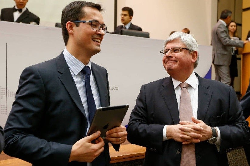 O então PGR Rodrigo Janot e o procurador Deltan Dallagnol participam de seminário promovido pelo CNMP, em Brasília - Pedro Ladeira/Folhapress