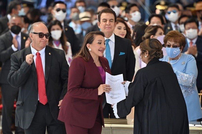 La presidenta electa de Honduras, Xiomara Castro, en la toma de juramento
LUIS ACOSTA - AFP
