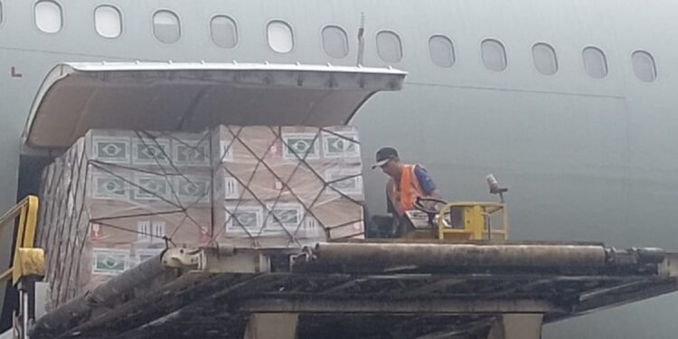 No mesmo voo também foram encaminhados cestas básicas e medicamentos, arrecadados pela Embaixada do Líbano, em Brasília, em conjunto com o Consulado-Geral do Líbano, em São Paulo, e pelo Consulado-Geral do Líbano, no Rio de Janeiro. - Foto: FAB/Divulgação