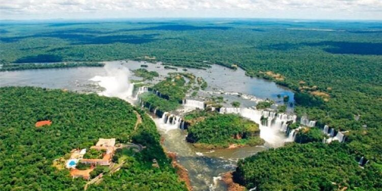 Parque nacional do Iguaçu visto de cima. Foto: Divulgação/Justiça Federal do Paraná
