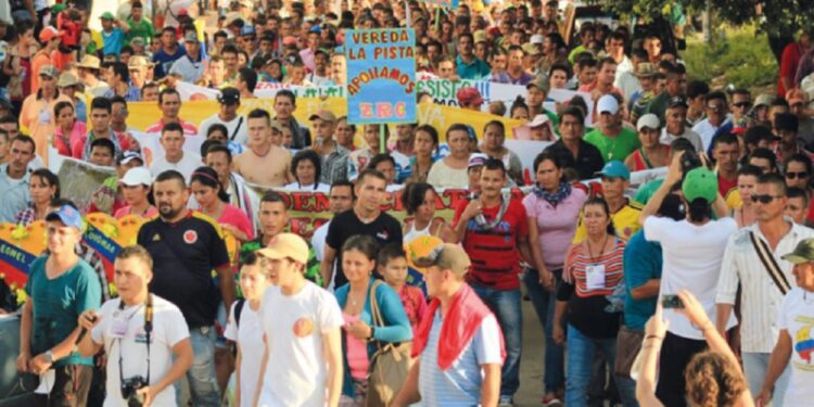 Mobilização camponesa em Tibú - Norte de Santander. Foto: Agência Prensa Rural.