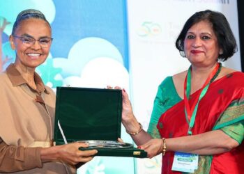 Marina recebe Prêmio de Liderança para o Desenvolvimento Sustentável em Nova Delhi, na Índia - Foto: TERI