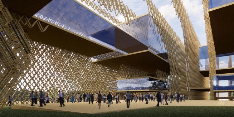 Imagens de estudos do projeto arquitetônico do Museu Internacional de Arte de Foz do Iguaçu.