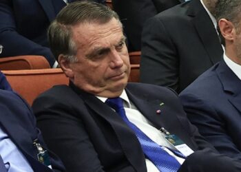 Bolsonaro no banco dos réus (Foto: Rosinei Coutinho - STF)