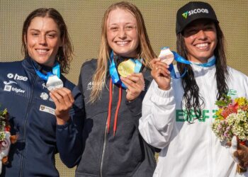Brasileira Ana Sátila no pódio do Time-Trial Feminino. Foto: CBCa