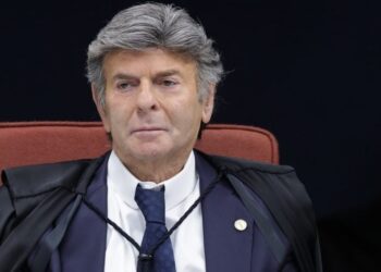 Ministro Luiz Fux durante sessão da Primeira Turma do STF que julga tentativa de golpe de Estado - Rosinei Coutinho/STF