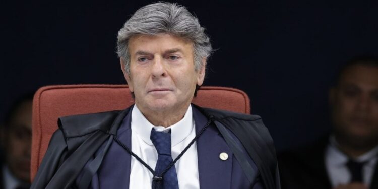 Ministro Luiz Fux durante sessão da Primeira Turma do STF que julga tentativa de golpe de Estado - Rosinei Coutinho/STF