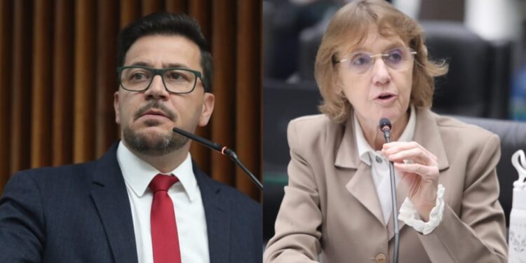 Os deputados estaduais Arilson Chiorato e Luciana Rafagnin, ambos do PT.
Créditos: Alep.