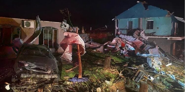 Devastação na noite de sexta-feira (7). Foto: Corpo de Bombeiros