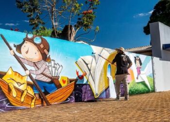Oficinas de grafite percorrem municípios do Paraná e do sul do Mato Grosso do Sul.. Crédito das fotos: Arquivo Pessoal