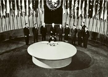 Lançamento da Carta das Nações Unidas de 1945, em São Francisco Foto: Picture Alliance/Dpa/Akg/Images