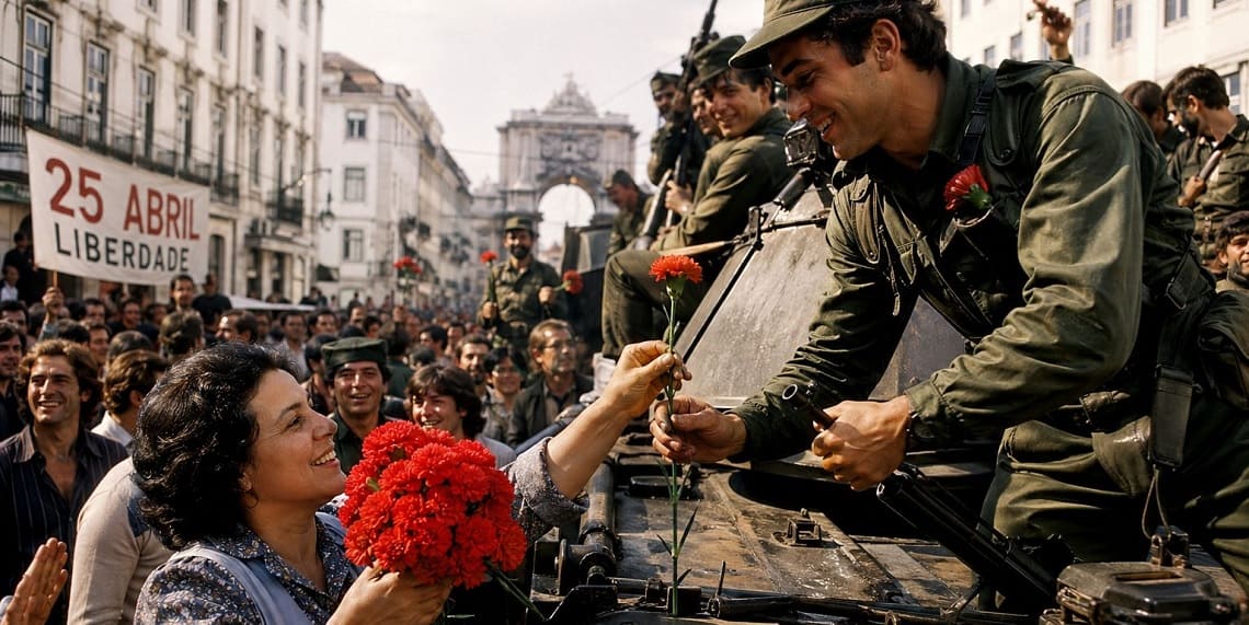 O gesto de uma trabalhadora sindicalista que transformou armas em símbolo de liberdade