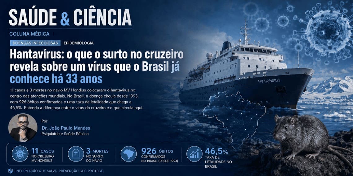 Hantavírus: o que o surto no cruzeiro revela sobre um vírus que o Brasil já conhece há 33 anos