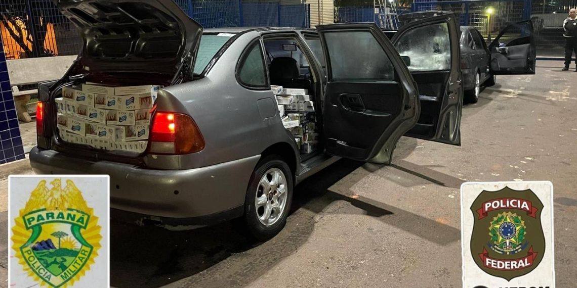 PF e PM apreendem carga de cigarros contrabandeados