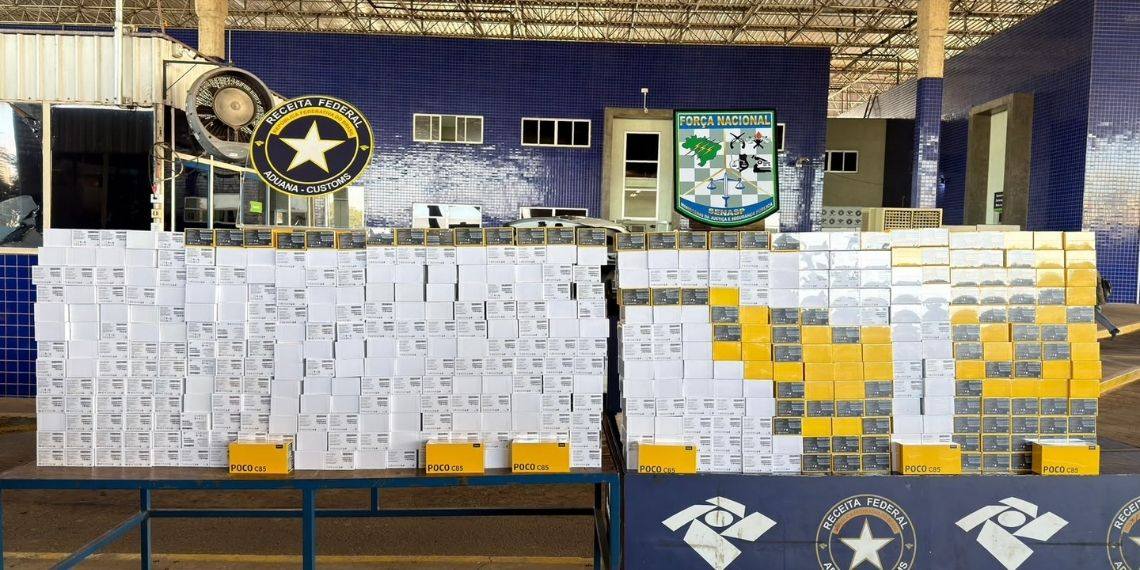 Receita Federal apreende 460 celulares na Ponte da Amizade
