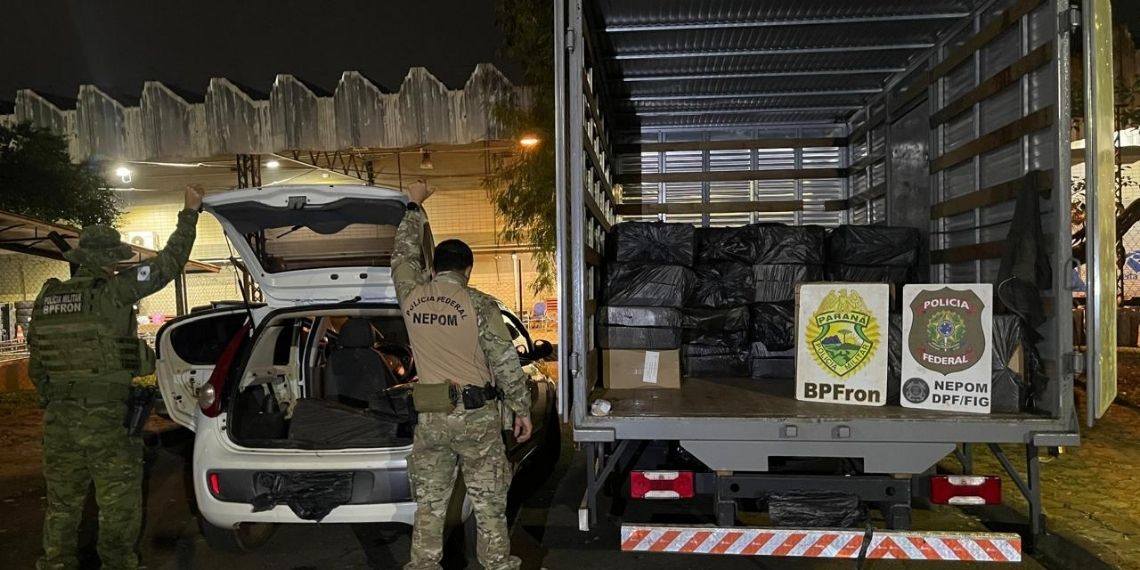 PF e PM apreendem 40 mil maços de cigarros em Foz