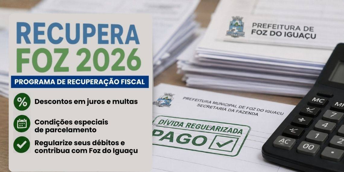 RecuperaFoz 2026 é aprovado com descontos para quitar dívidas