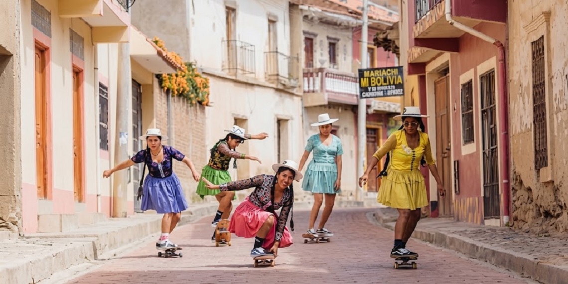 Cholitas bolivianas transformam o skate em resistência