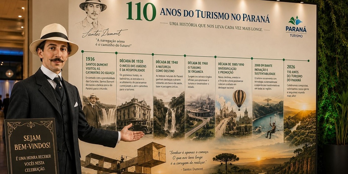 Turismo no Paraná celebra 110 anos da visita de Santos Dumont